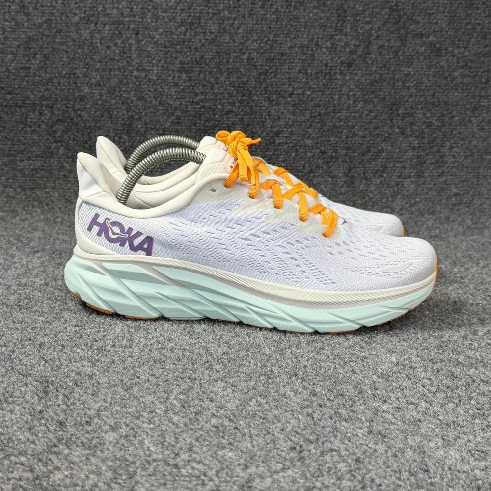 Hoka Clifton 8 Running Shoes Women's 9.5 Blanc De Blanc White Athletic Training